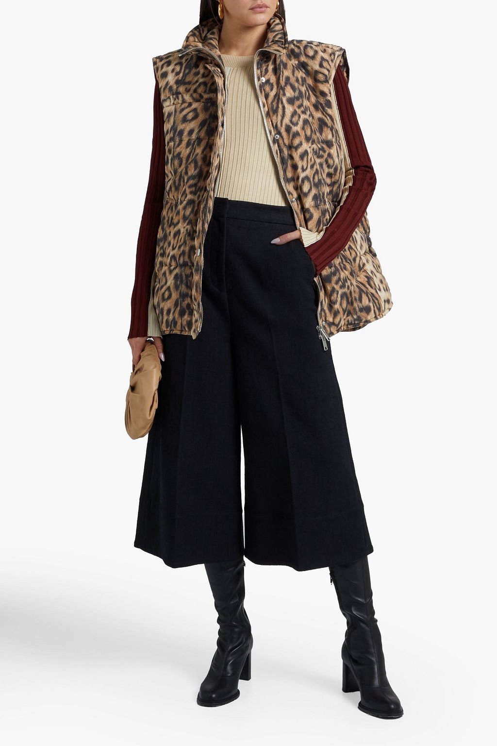 VICTORIA BECKHAM Quilted leopard-print shell vest