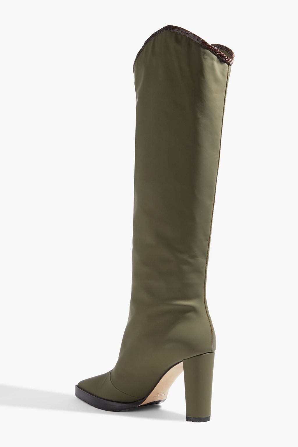 MALONE SOULIERS Benedita 85 elaphe-trimmed matte-leather knee boots