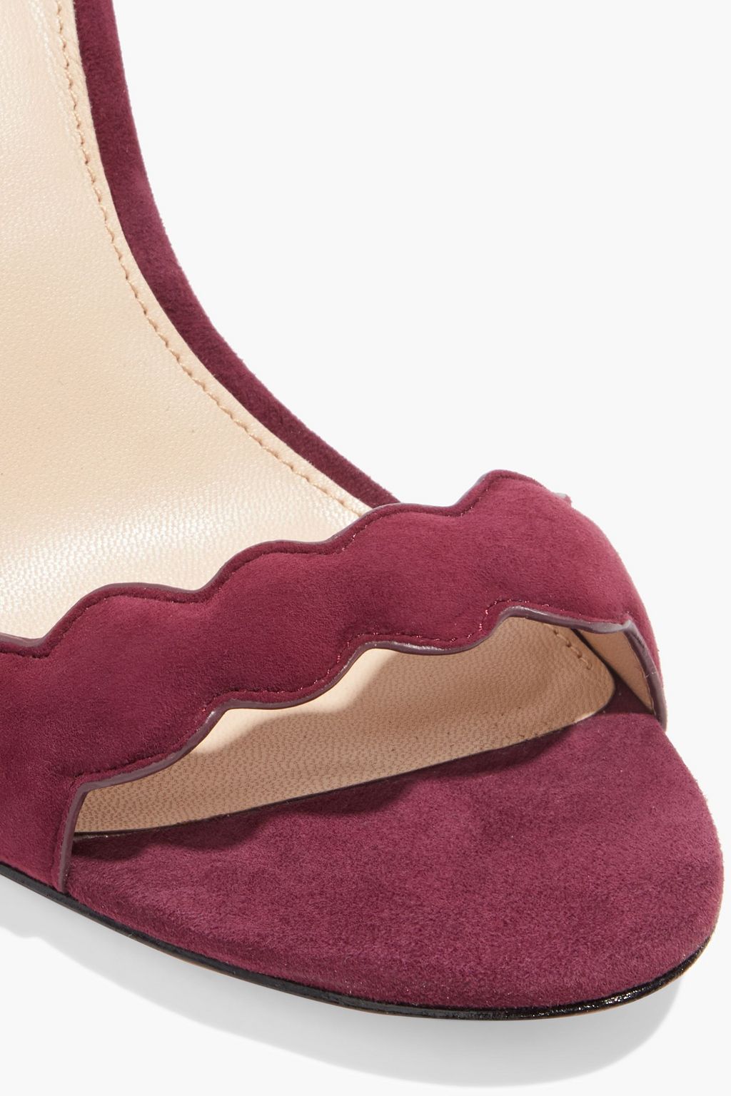RACHEL ZOE Ava scalloped suede sandals