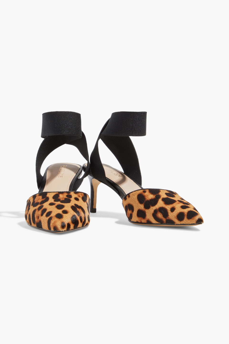 RACHEL ZOE BLAIRE LEATHER-TRIMMED LEOPARD-PRINT CALF HAIR SLINGBACK PUMPS 3074457345628650131
