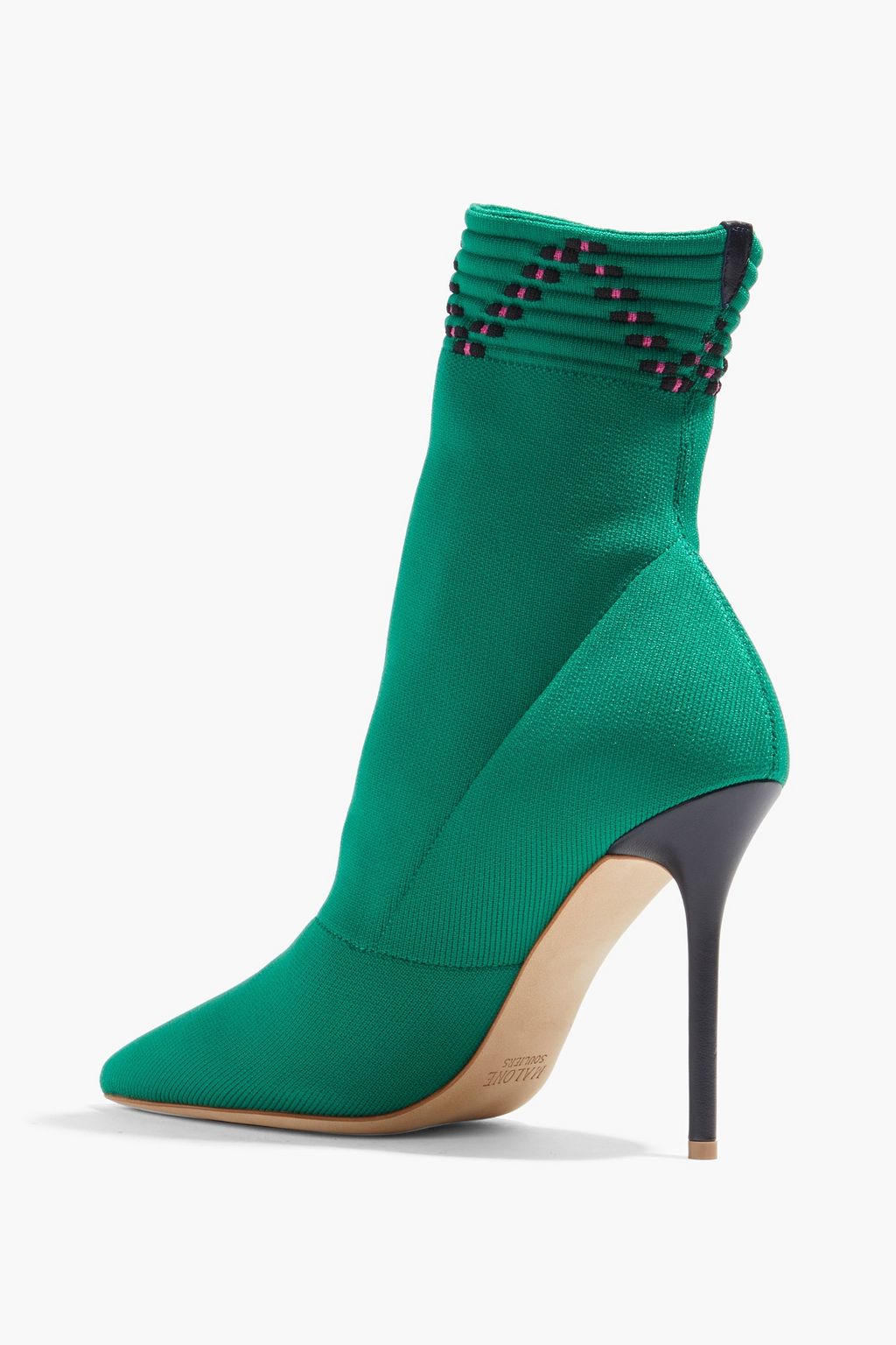 MALONE SOULIERS Mariah 100 jacquard-trimmed stretch-knit sock boots