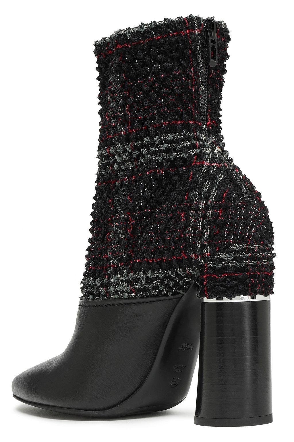 3.1 PHILLIP LIM Drum checked bouclé-tweed and leather ankle boots