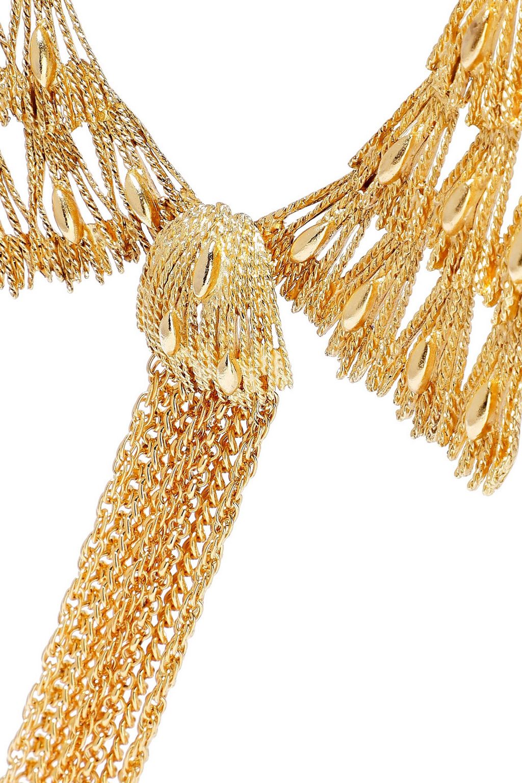 BEN-AMUN 24-karat gold-plated tassel necklace