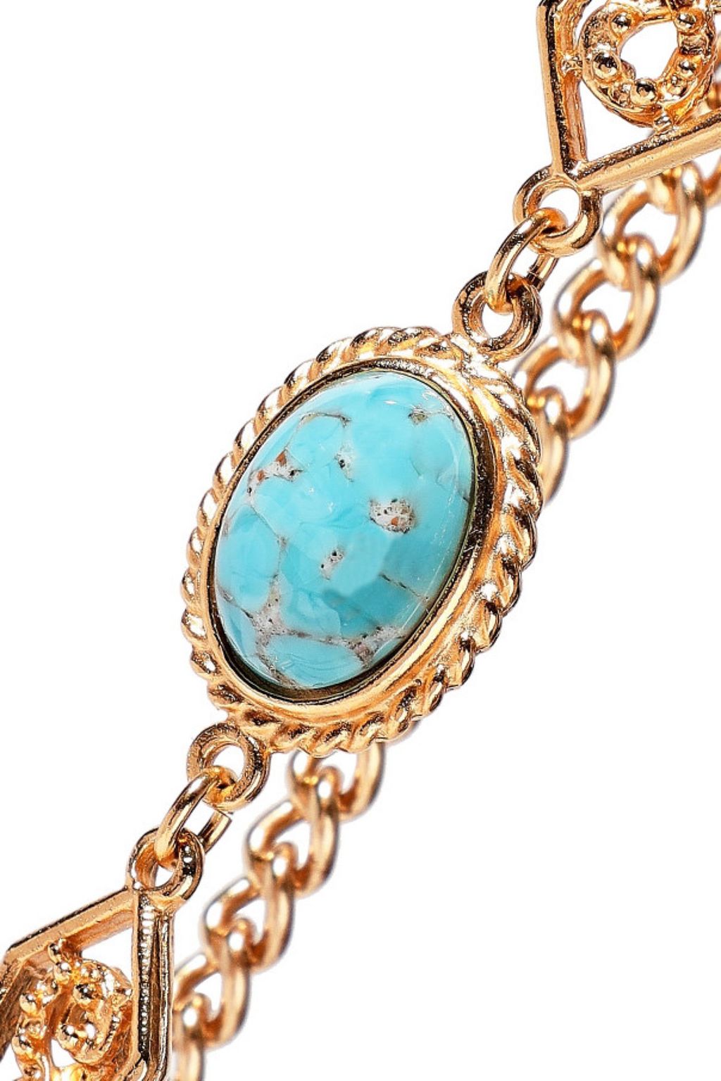 BEN-AMUN 24-karat gold-plated stone necklace