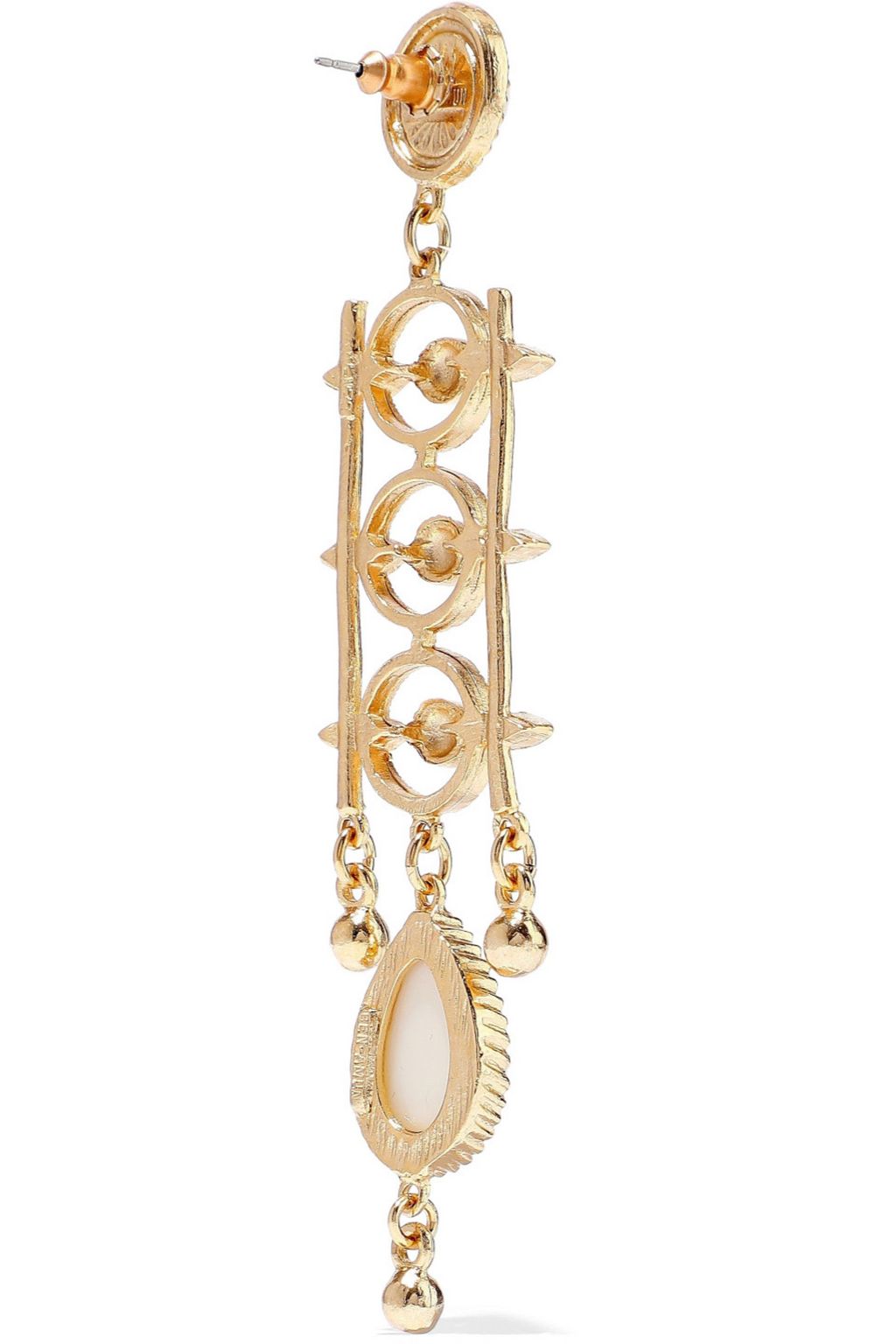 BEN-AMUN 24-karat gold-plated stone earring