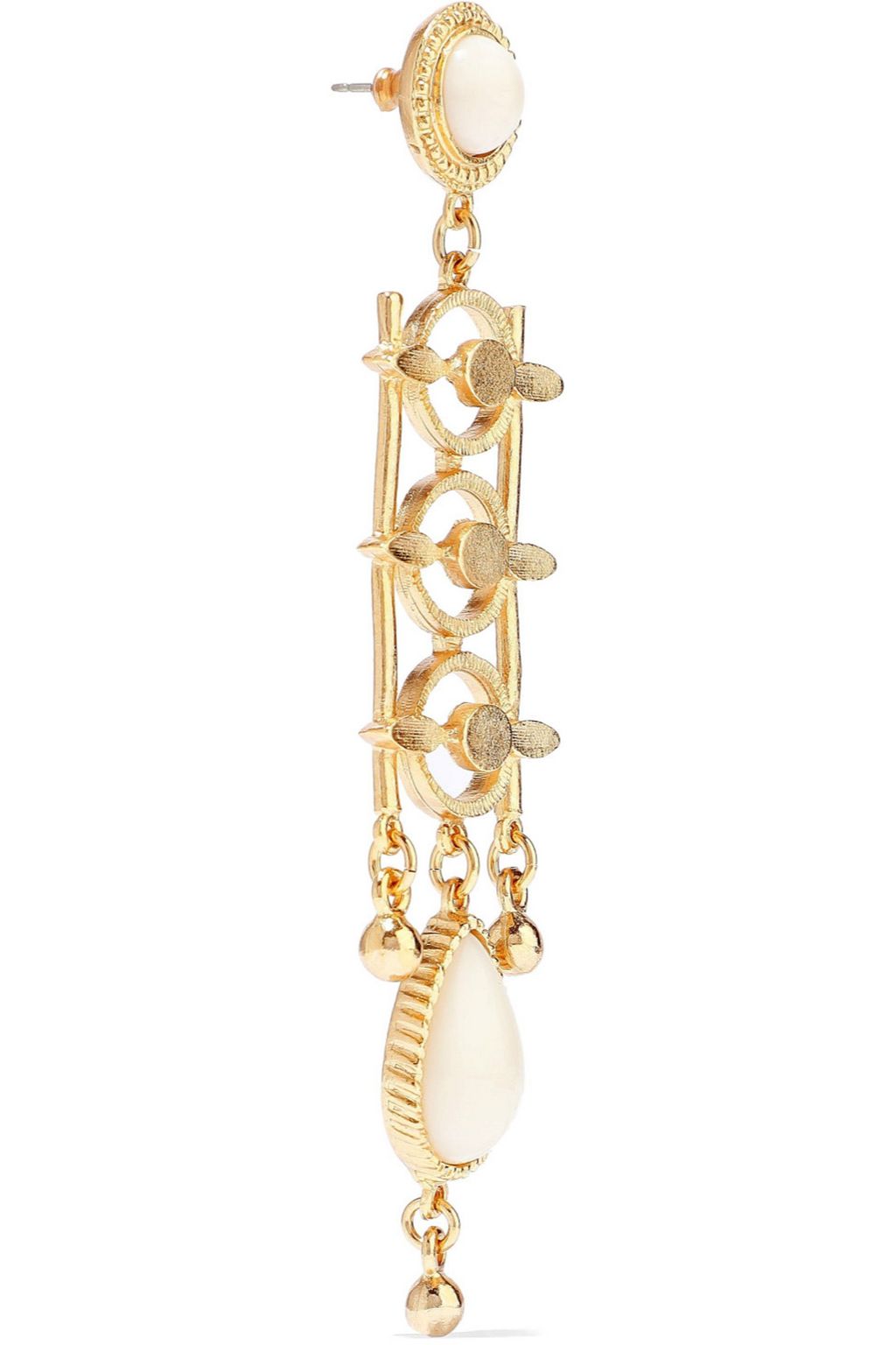 BEN-AMUN 24-karat gold-plated stone earring