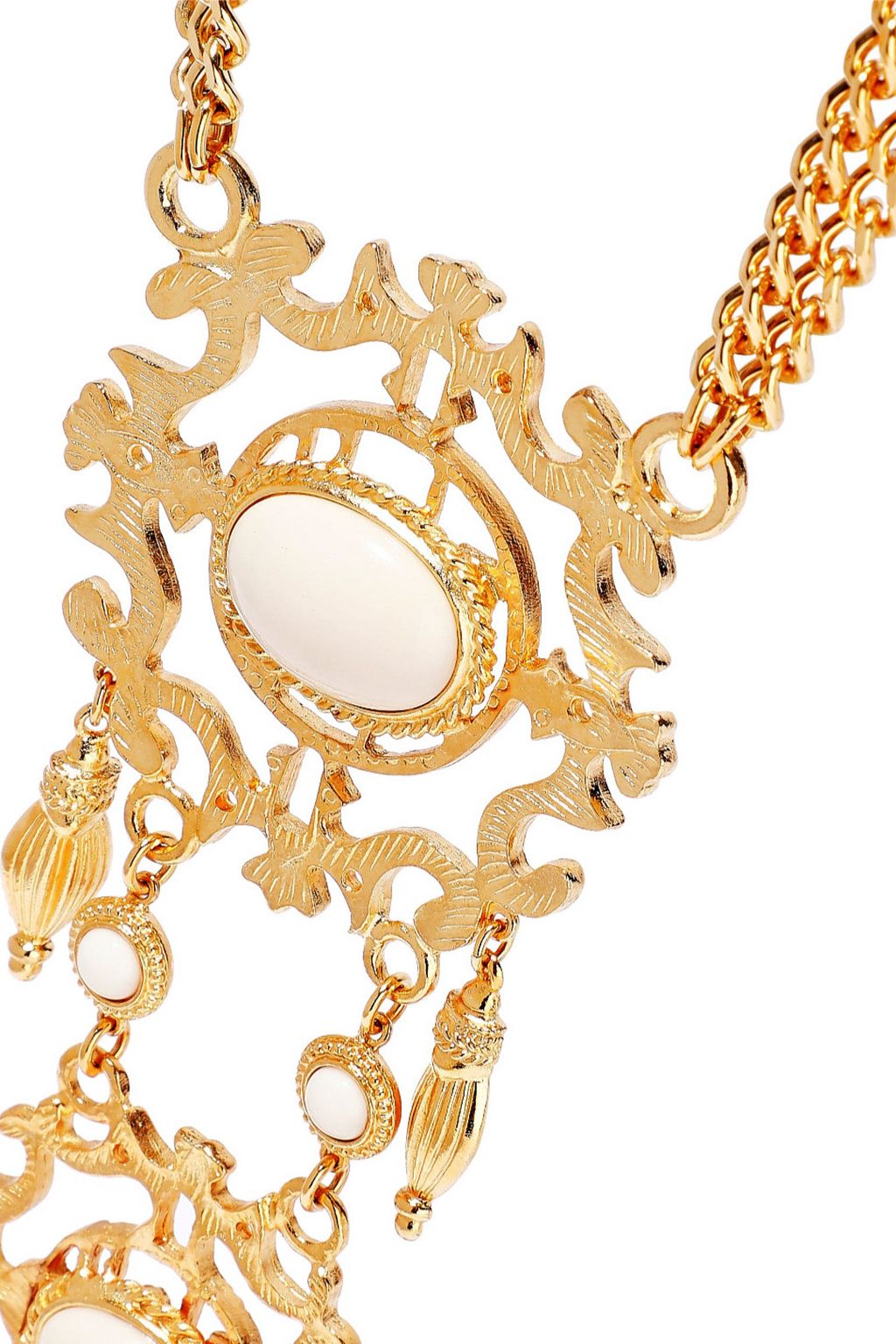 BEN-AMUN 24-karat gold-plated stone necklace