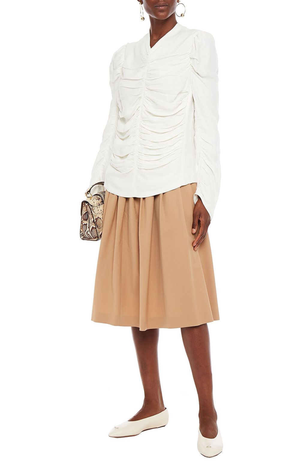 MARNI Ruched woven top