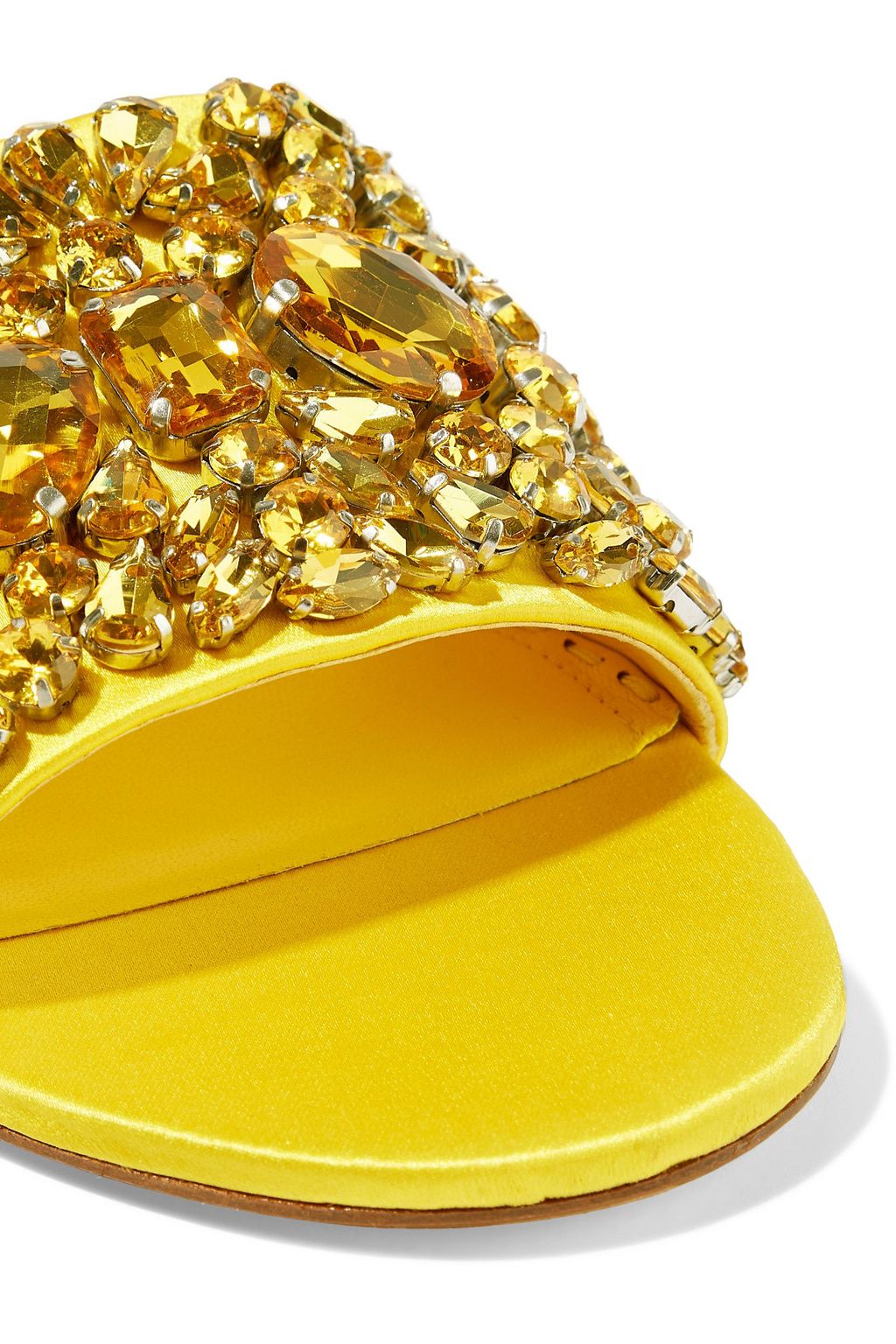 ALICE + OLIVIA Abbey crystal-embellished satin slides