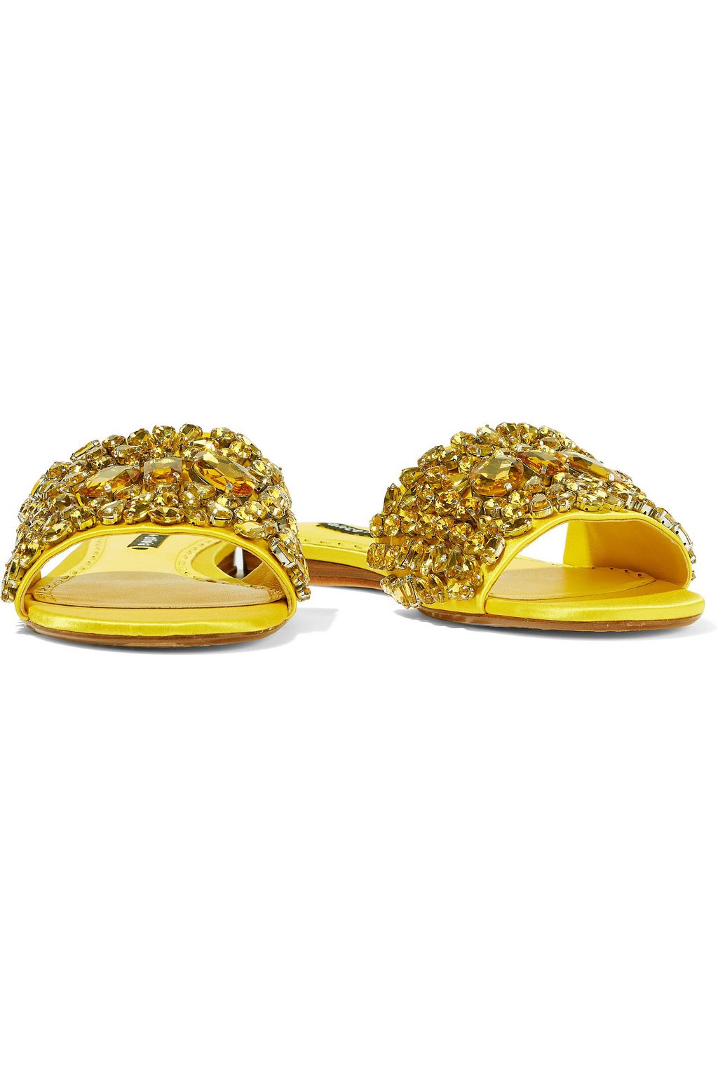 ALICE + OLIVIA Abbey crystal-embellished satin slides