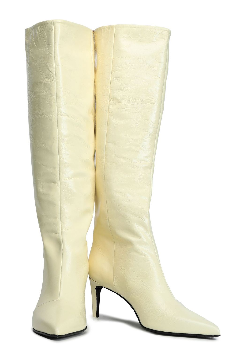 RAG & BONE Beha crinkled glossed-leather knee boots