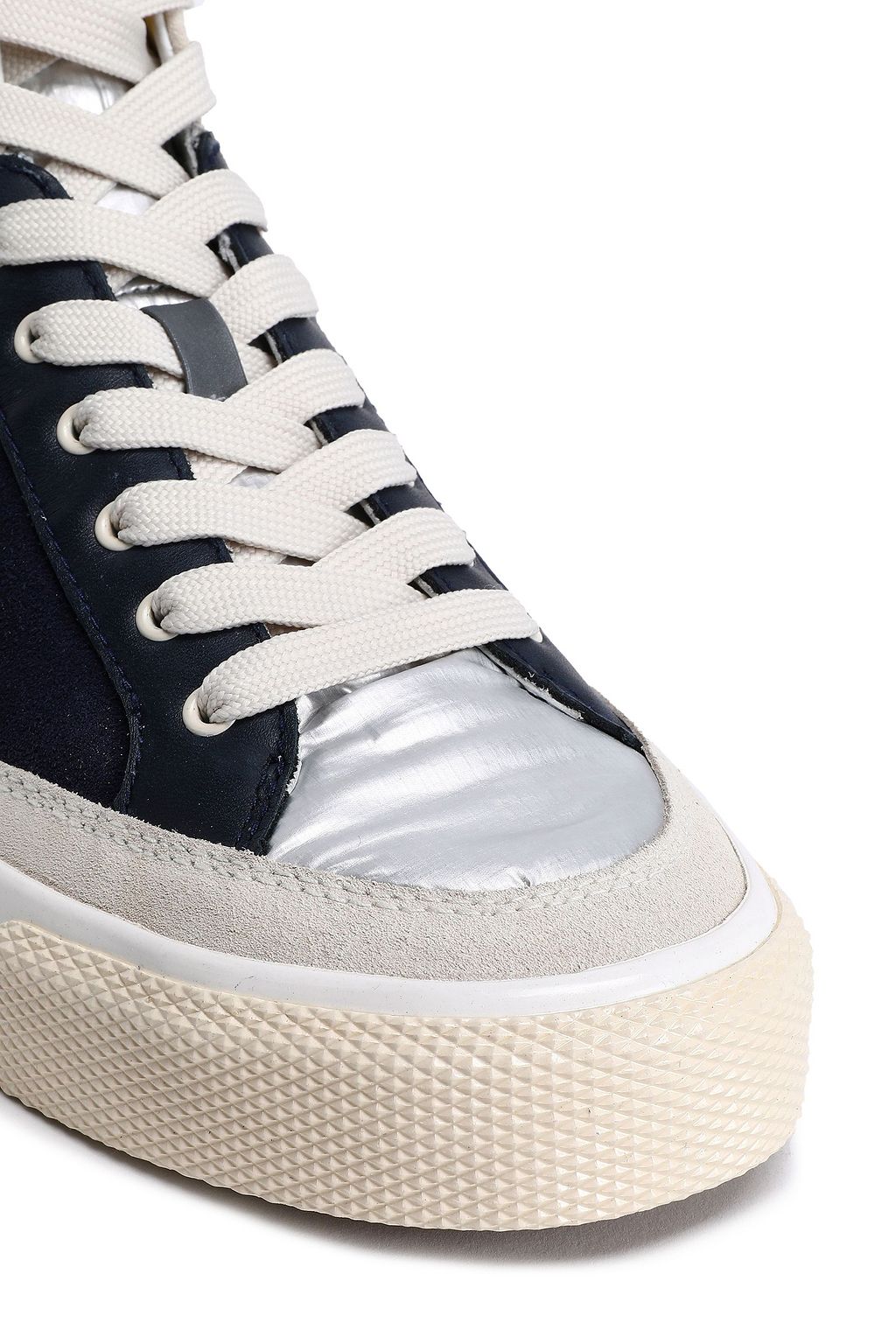RAG & BONE RB Army suede, leather and coated-shell high-top sneakers