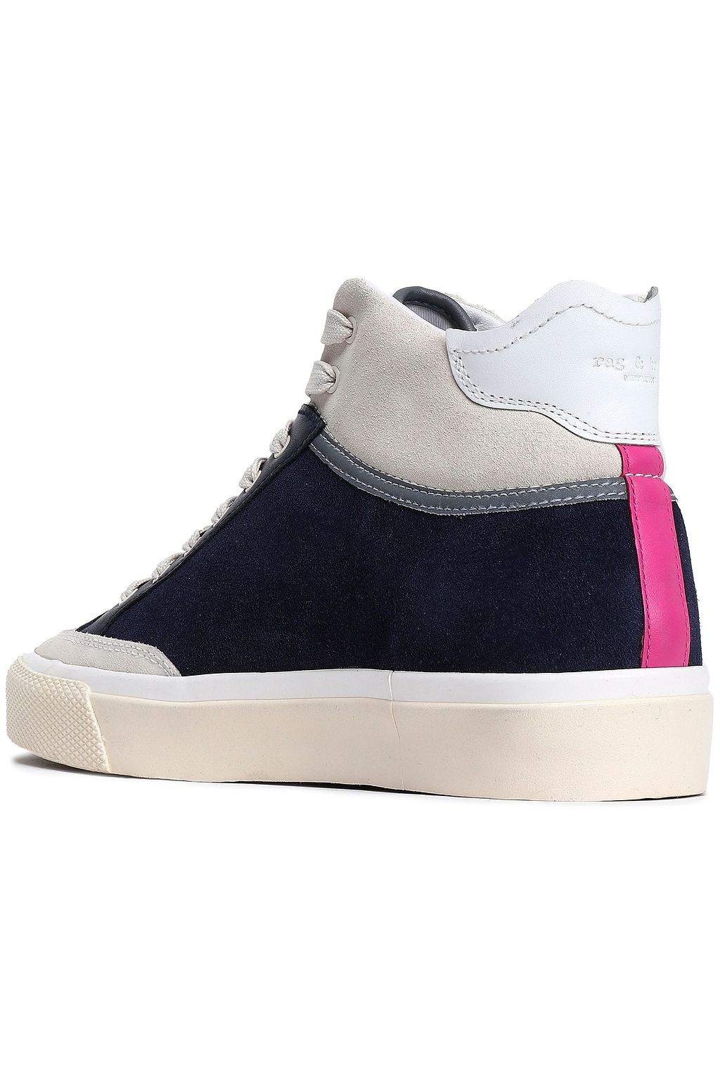 RAG & BONE RB Army suede, leather and coated-shell high-top sneakers