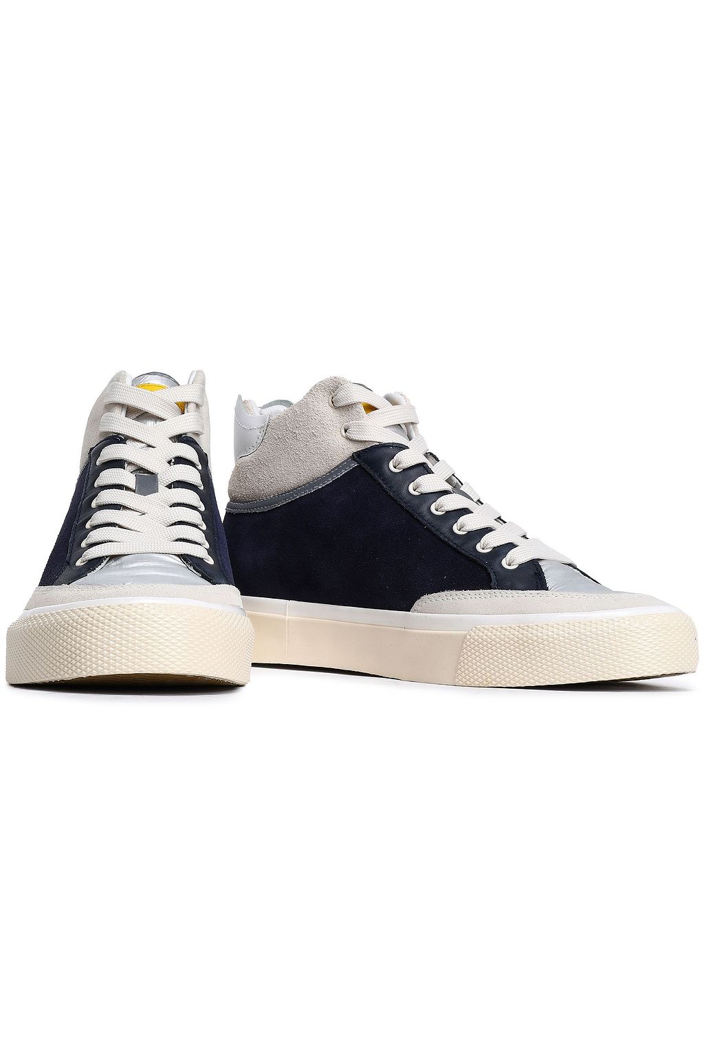 RAG & BONE RB Army suede, leather and coated-shell high-top sneakers