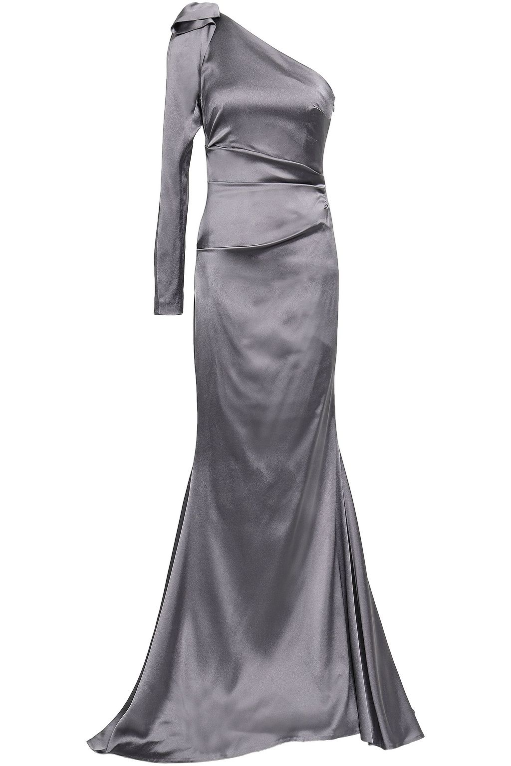 dark grey satin dress