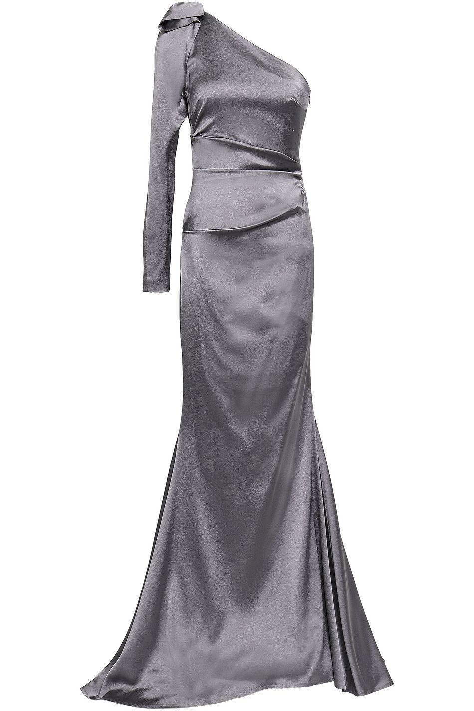 dark grey silk dress