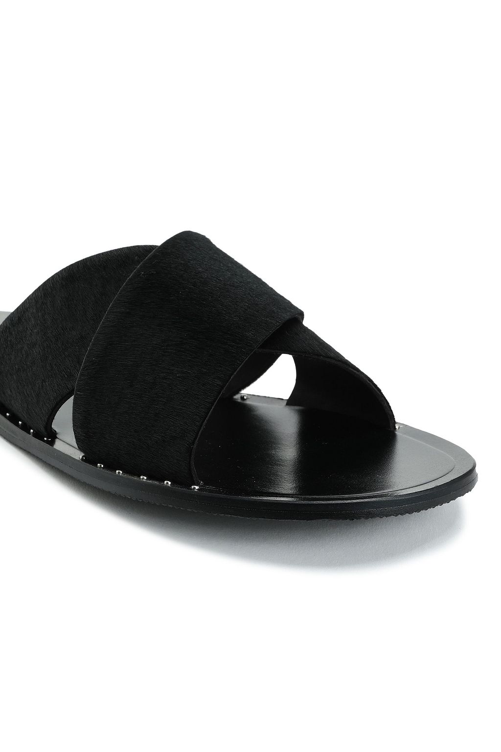RAG & BONE Studded calf hair slides