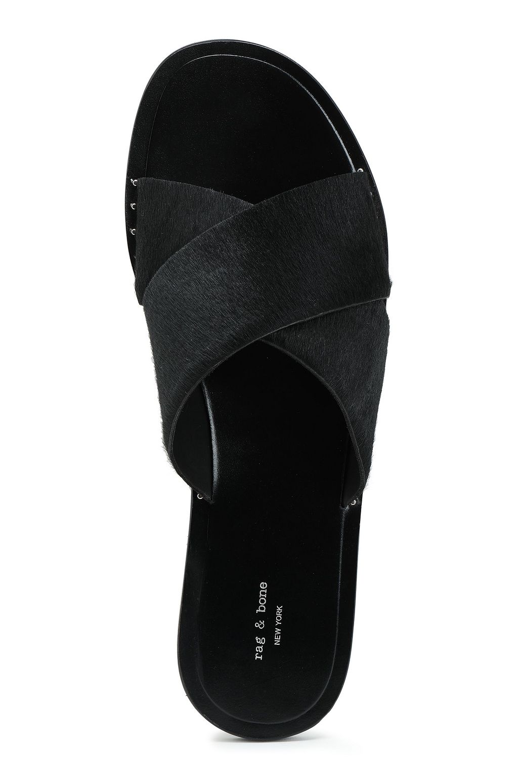 RAG & BONE Studded calf hair slides