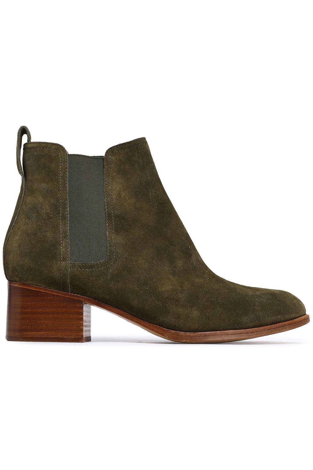 green suede ankle boots