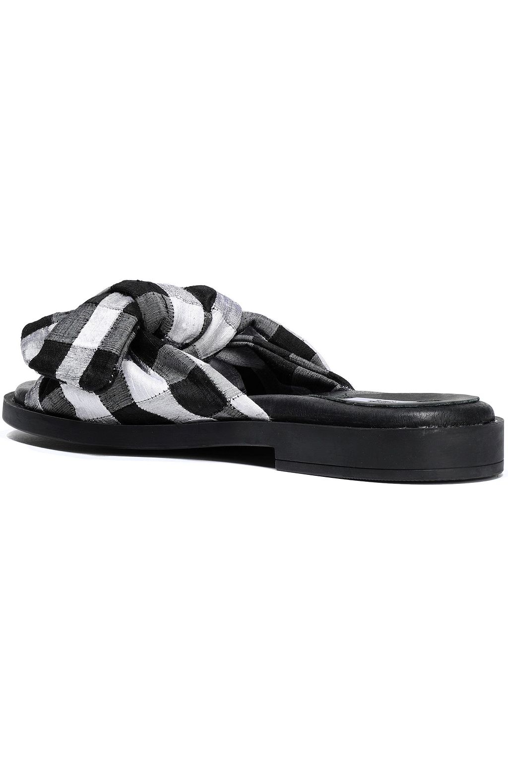 MIISTA Valerie bow-embellished printed canvas slides