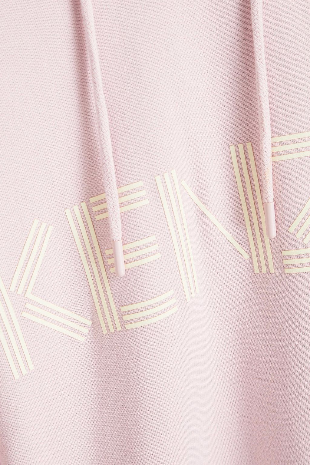 KENZO Mesh-paneled printed French cotton-terry hooded mini dress