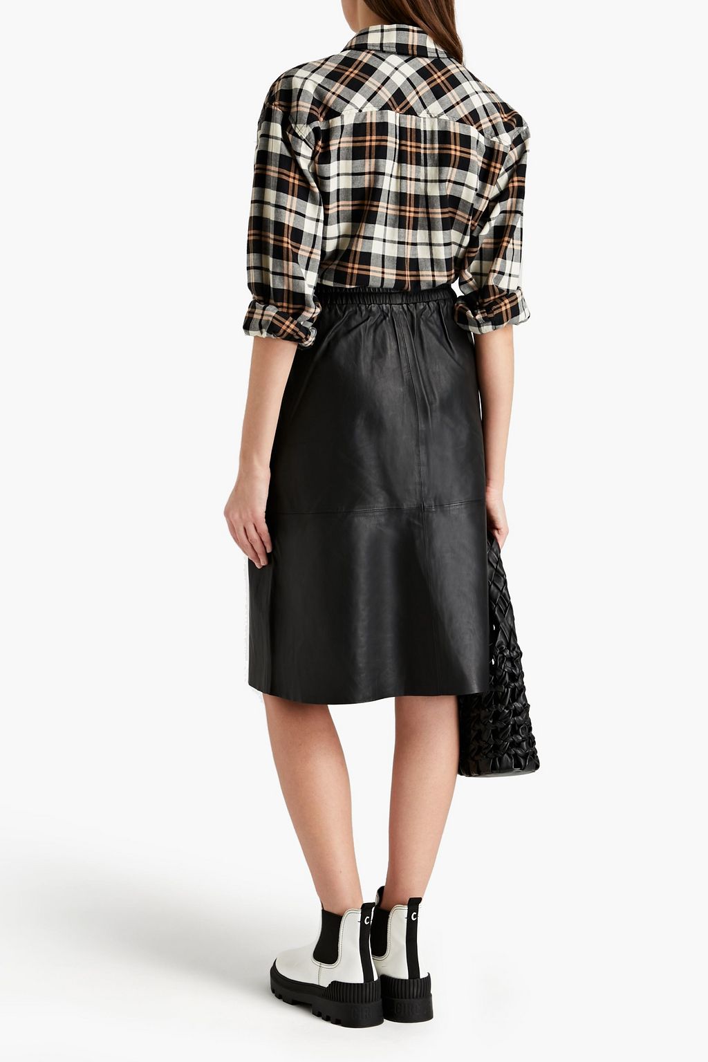 BA&SH Pheebe gathered leather skirt