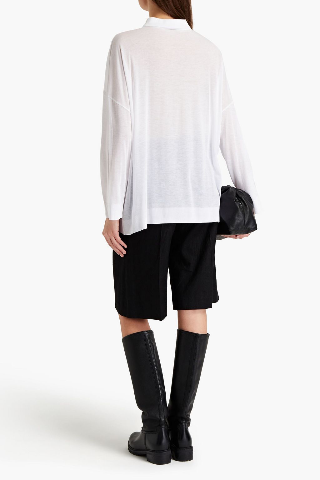 TOTEME Lyocell and cotton-blend jersey polo shirt