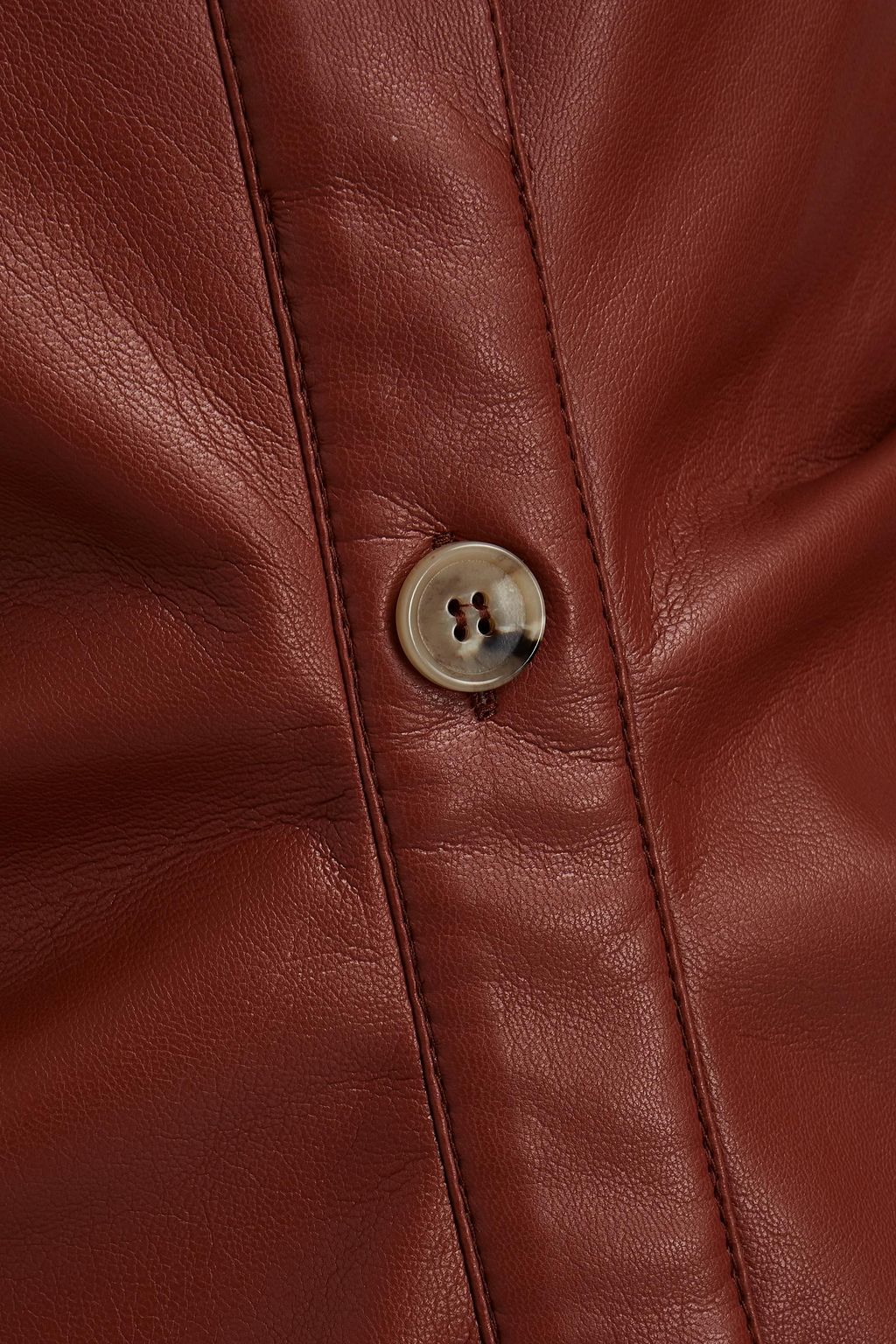 NANUSHKA Gathered vegan leather mini dress