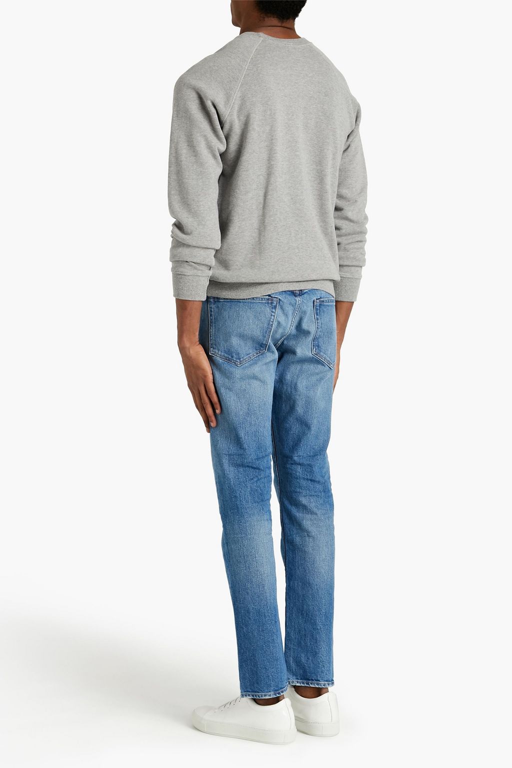 RE/DONE Slim-fit logo-appliquéd faded denim jeans