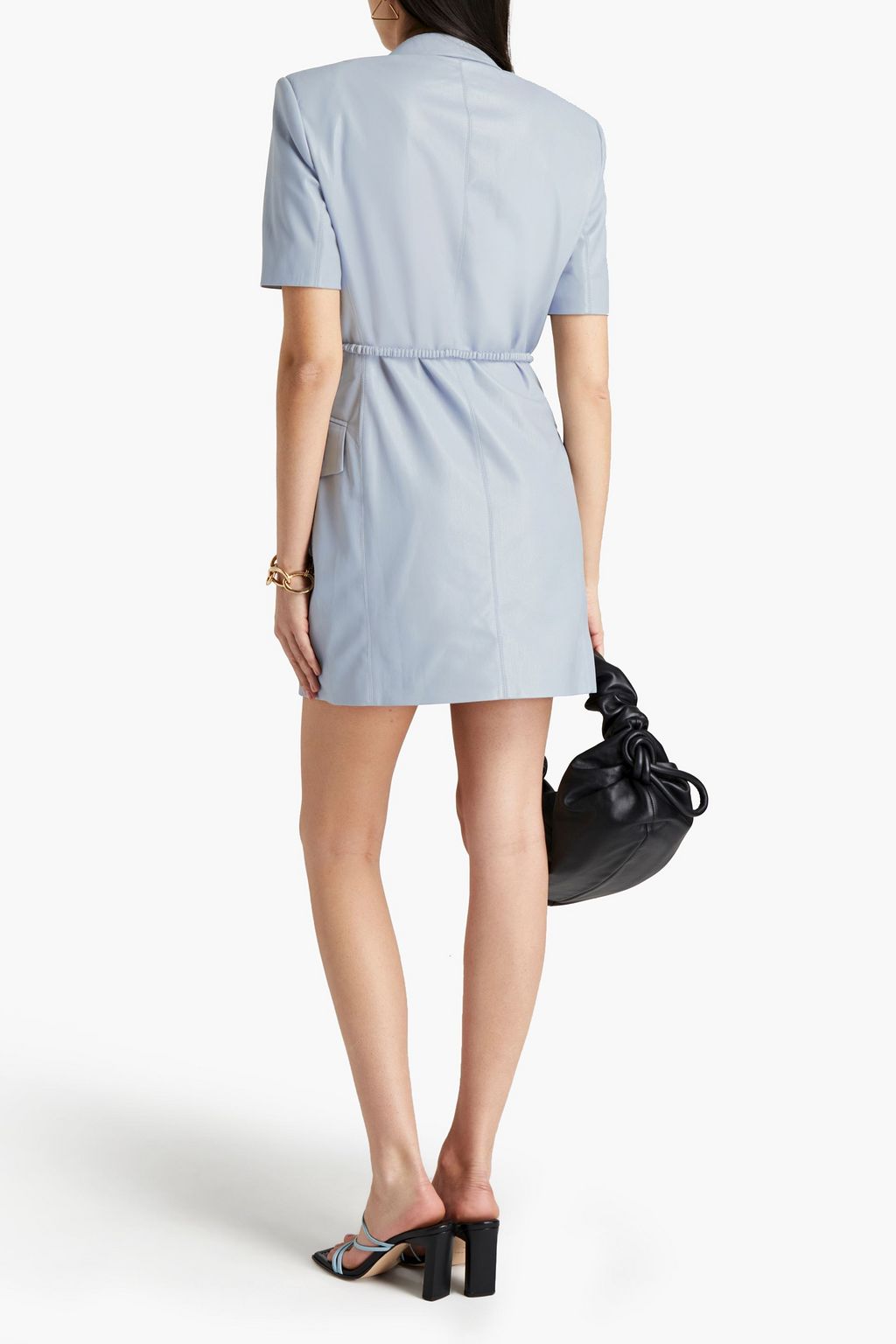NANUSHKA Vegan leather mini shirt dress