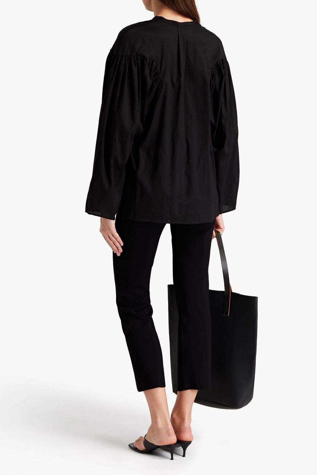 TOTEME Gathered Lyocell and cotton-blend blouse