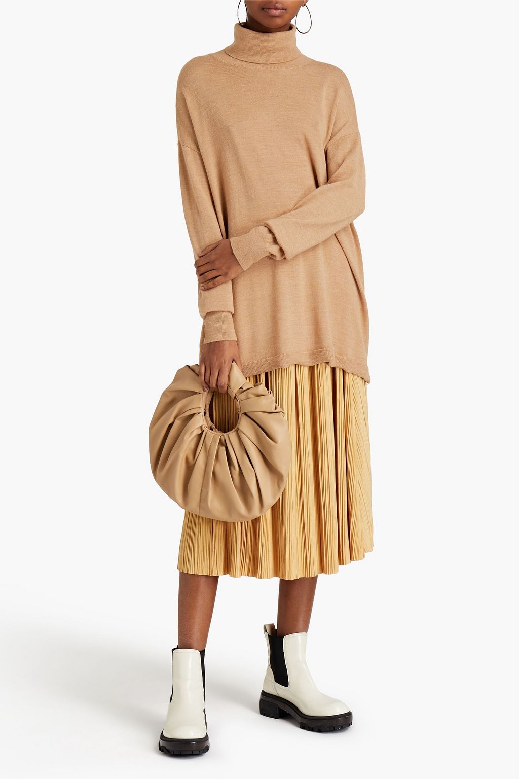 GESTUZ Thelma mélange wool turtleneck sweater