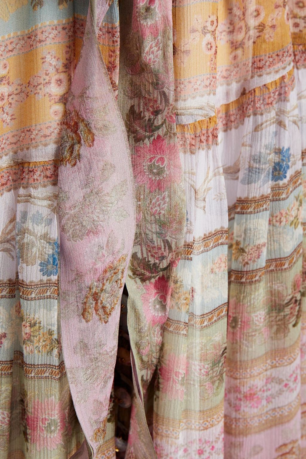 ZIMMERMANN Pussy-bow floral-print silk-georgette midi dress
