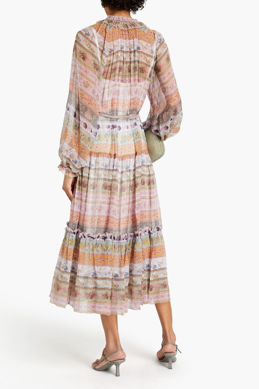 ZIMMERMANN Pussy-bow floral-print silk-georgette midi dress