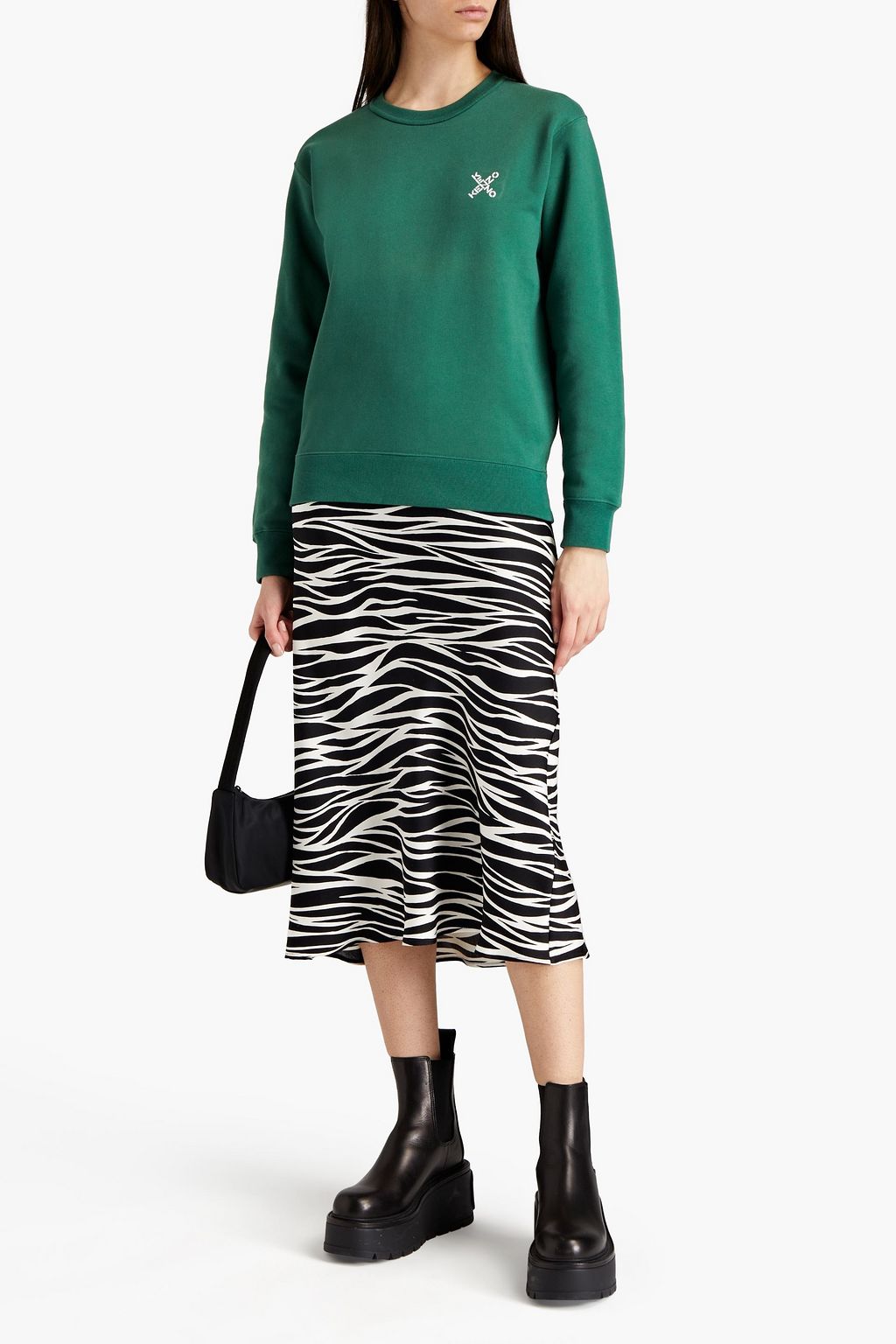 KENZO Printed cotton-fleece sweatshirt