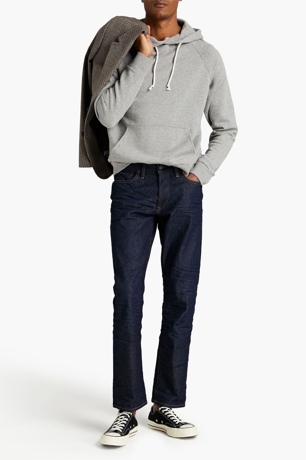 RE/DONE Mélange French cotton-terry hoodie