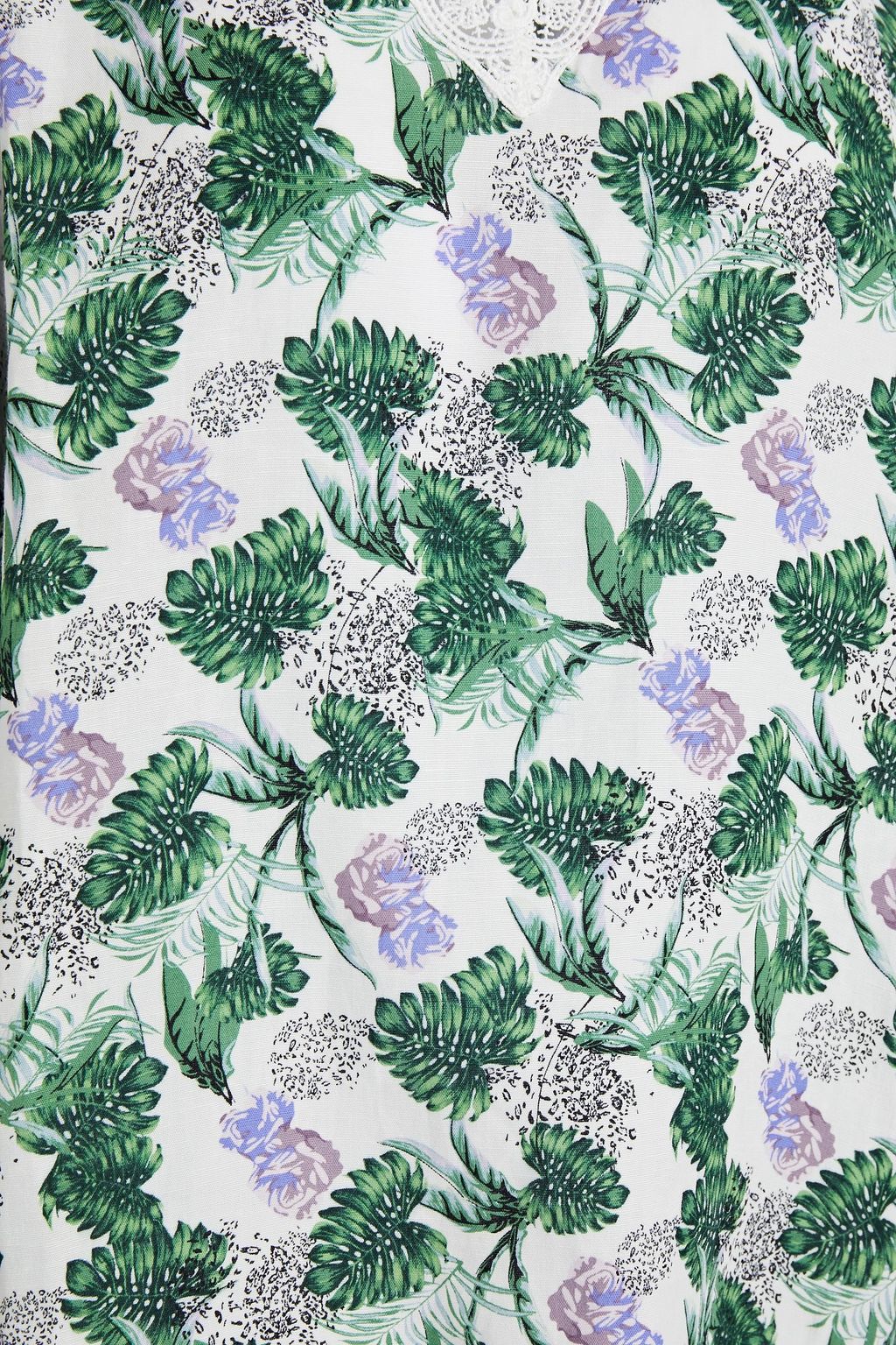 MAJE Bluse aus Webstoff mit floralem Print und Spitzenbesatz
