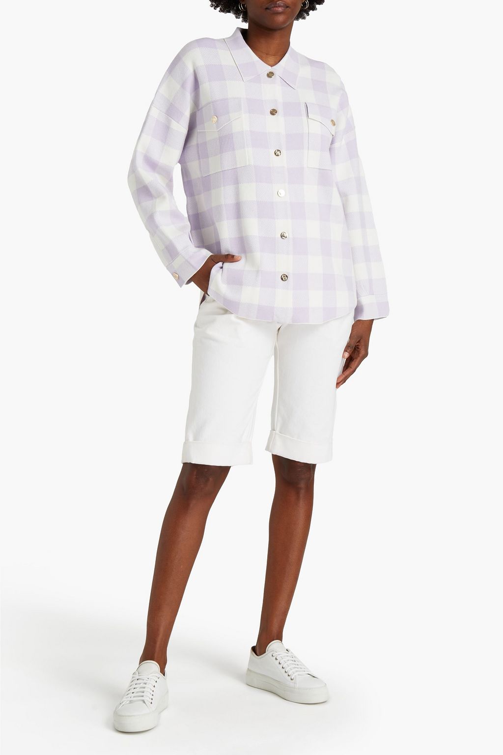 MAJE Checked jacquard shirt