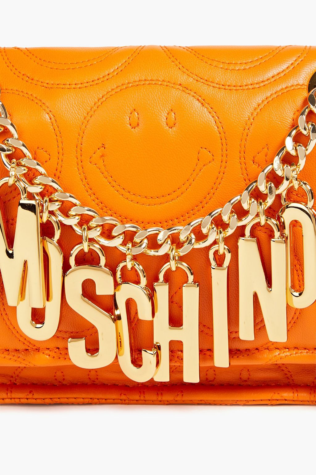 MOSCHINO Embellished quilted leather shoulder bag