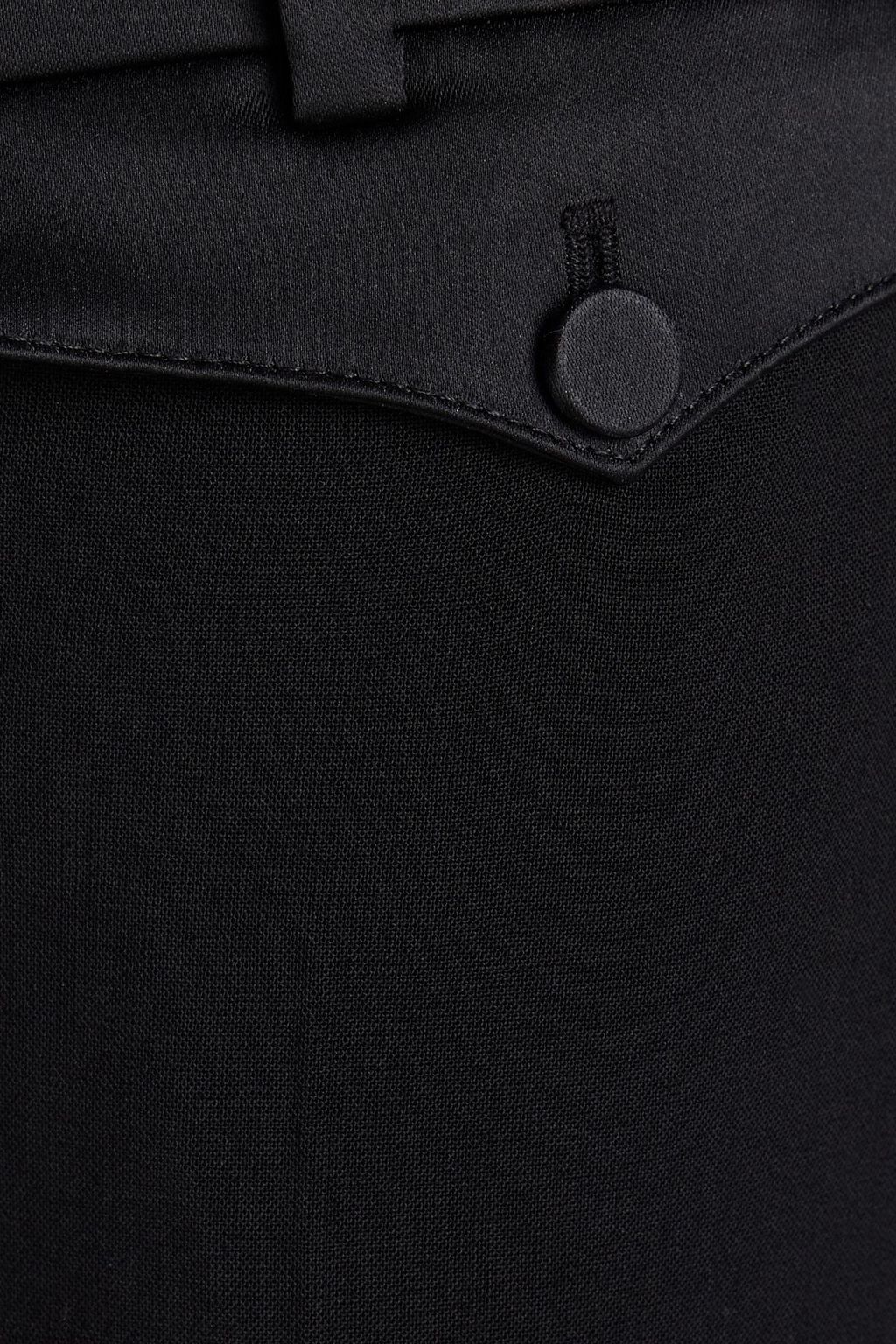 RABANNE Satin-trimmed wool-blend straight-leg pants