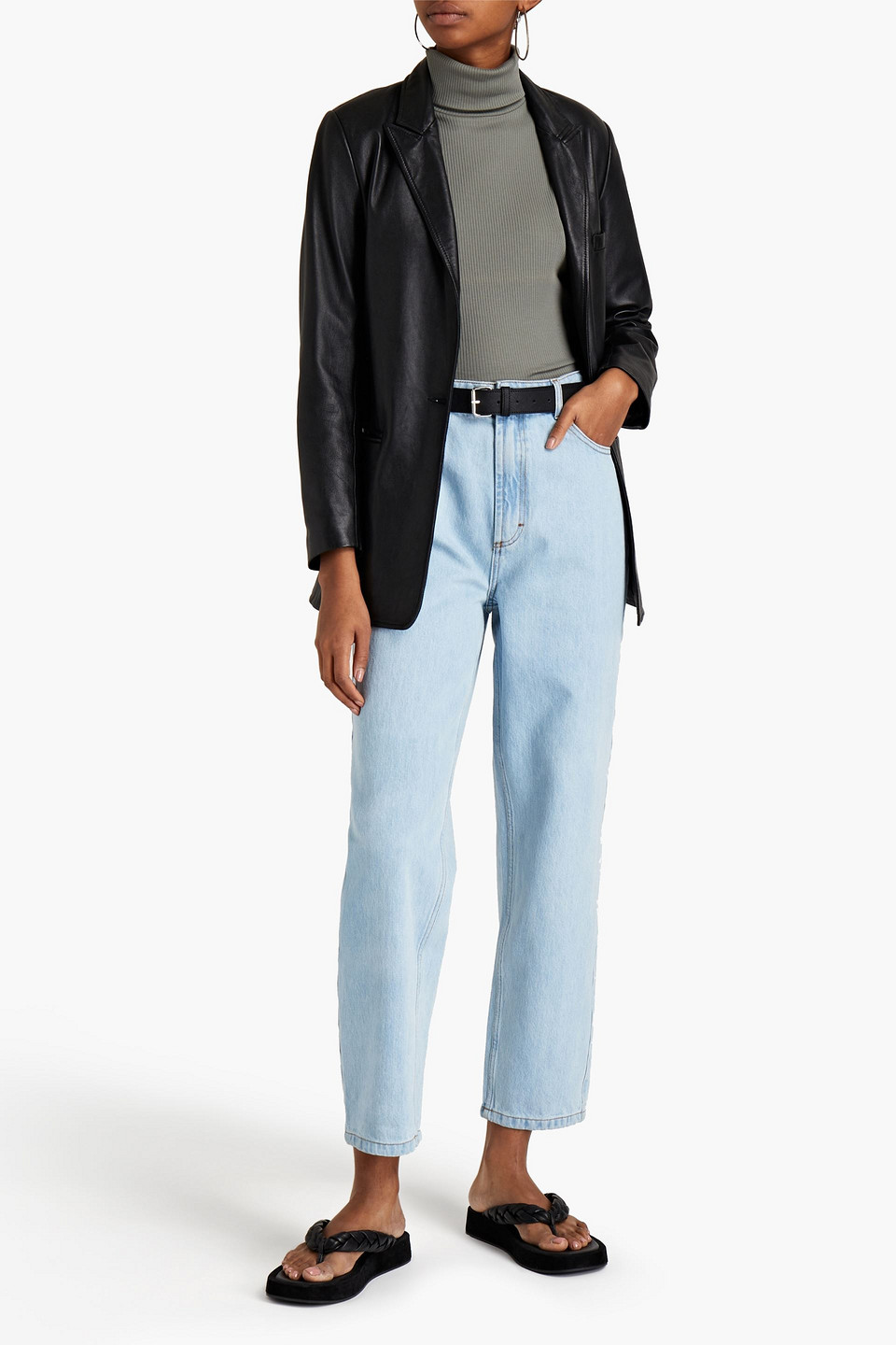 Gestuz Dacy High-rise Straight-leg Jeans In Black