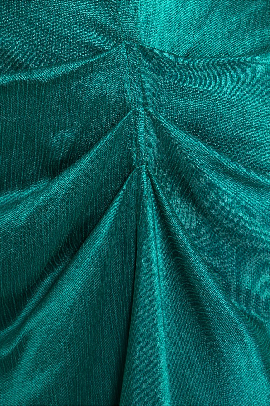 BA&SH Bandy one-shoulder ruched cupro-blend satin-crepe midi dress