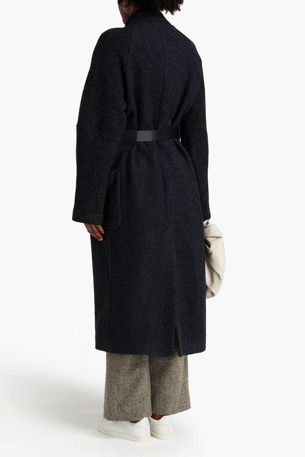 BA&SH Come belted mélange wool-felt coat