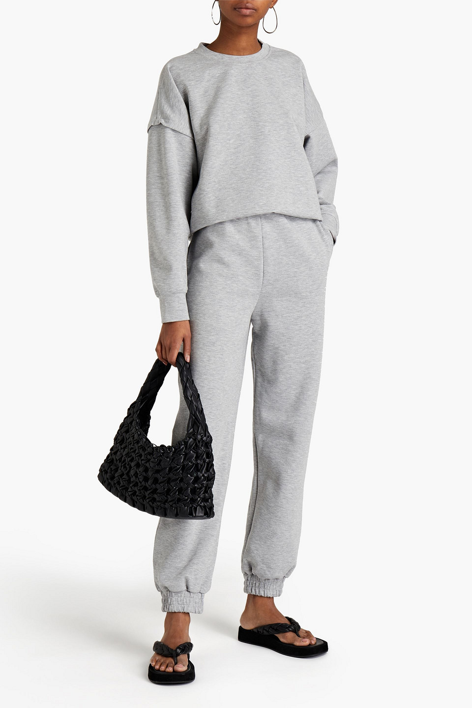 Gestuz Chrisda Mélange Jersey Track Trousers In Black