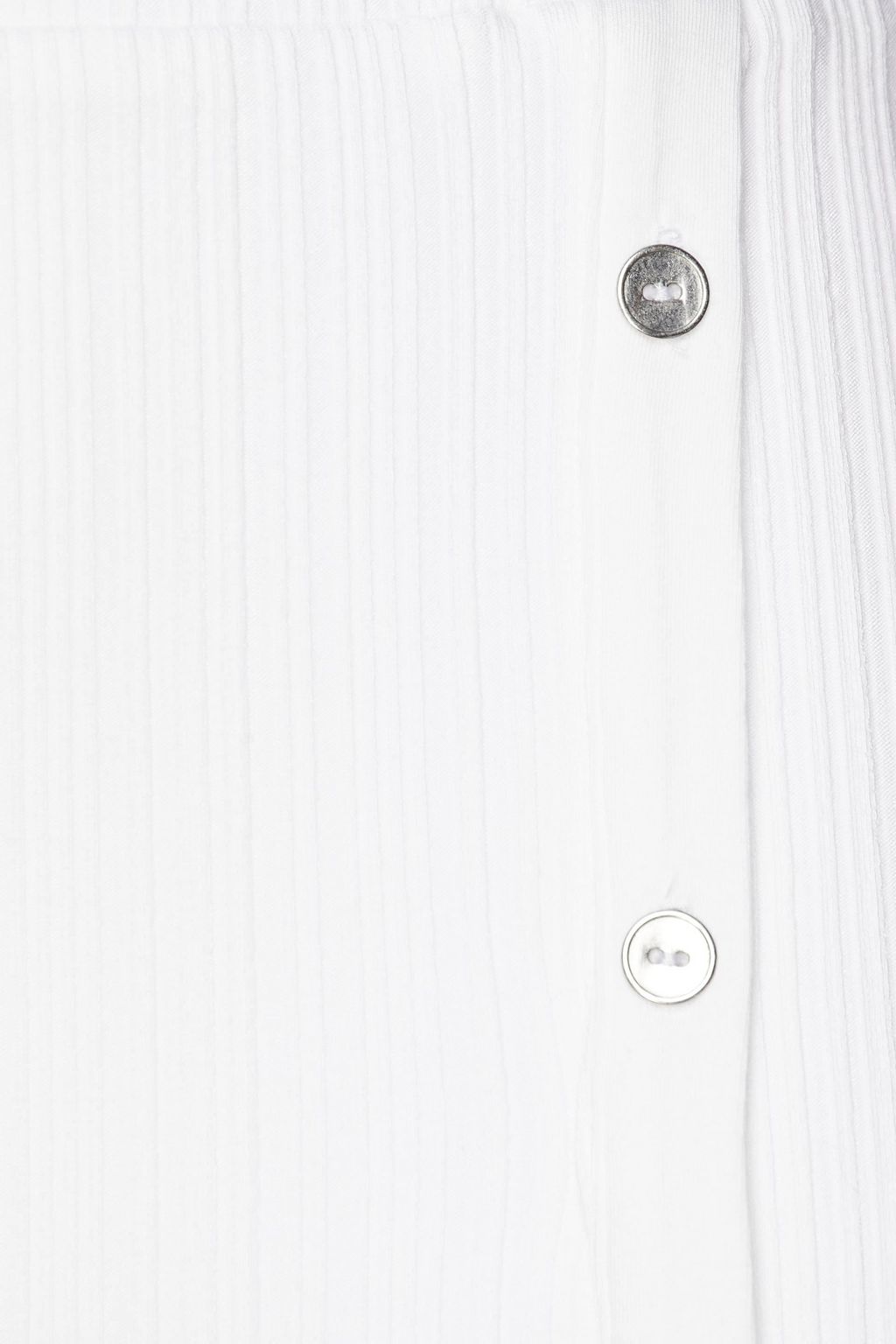 THE RANGE Button-detailed ribbed jersey midi skirt