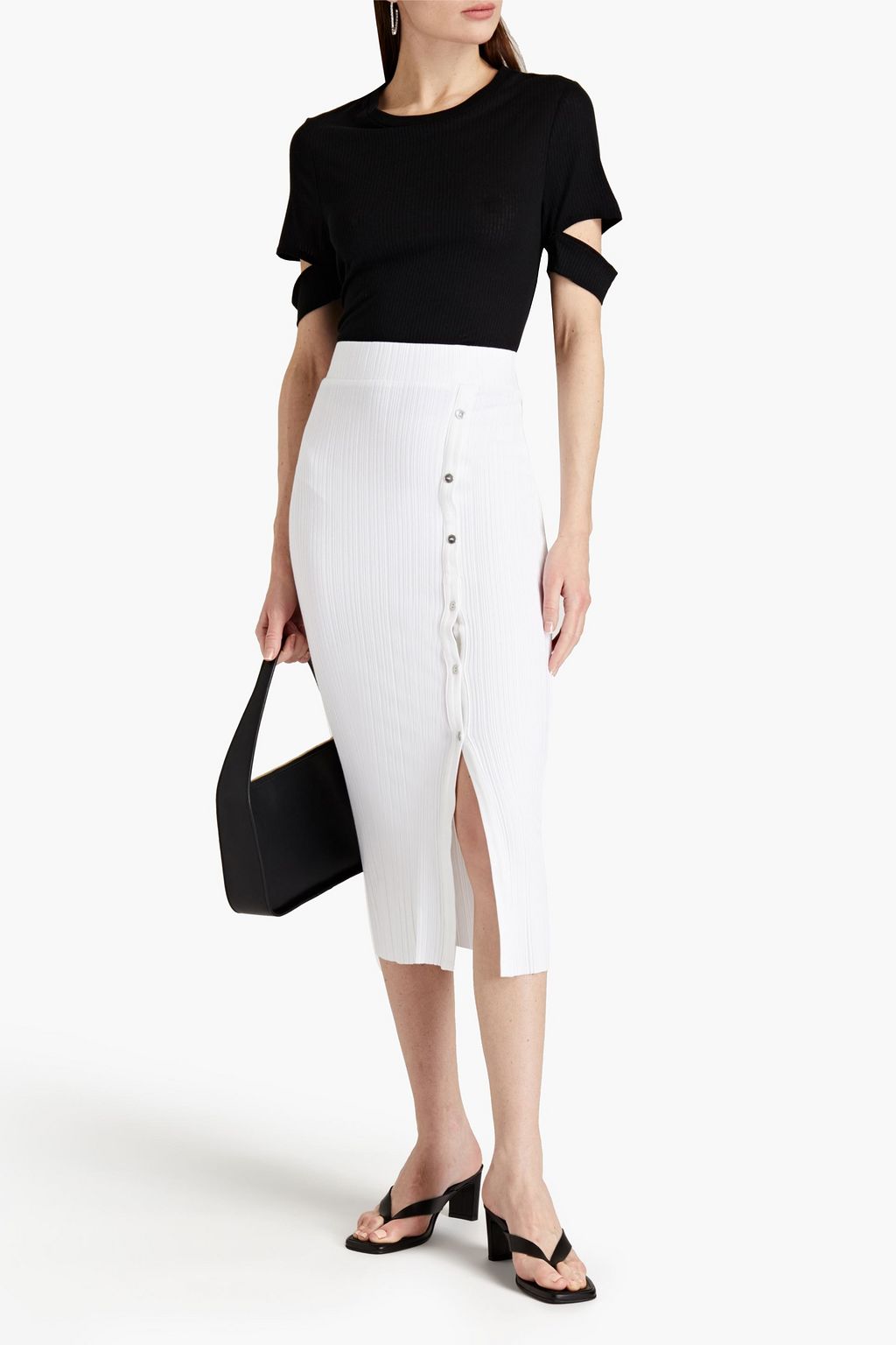 ribbed jersey skirt