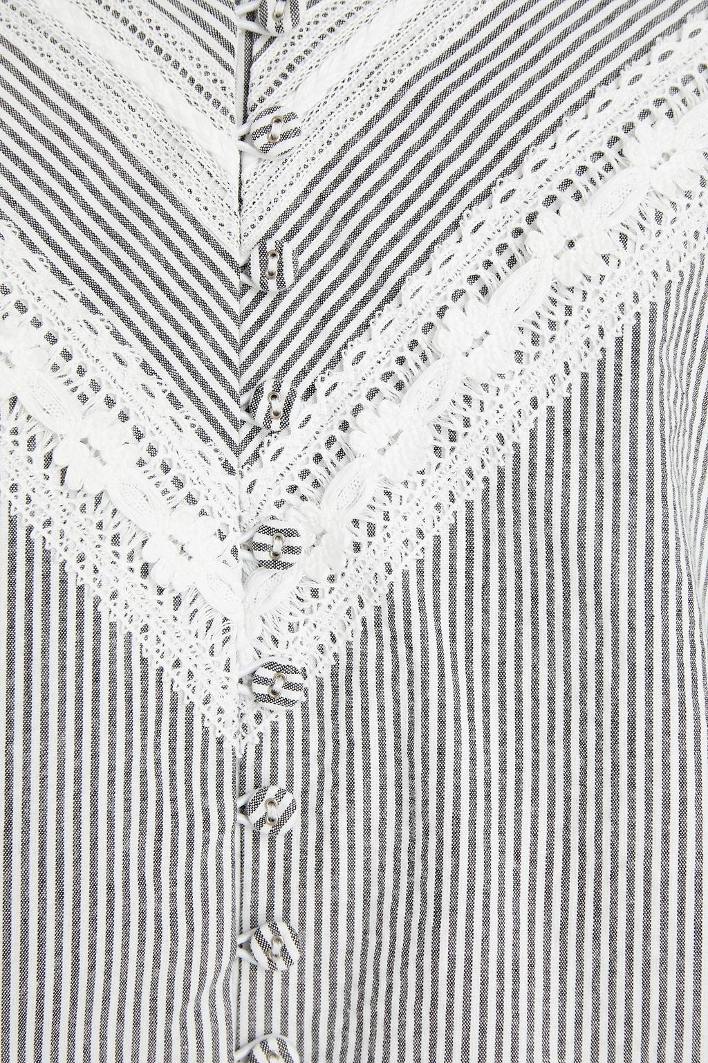 MAJE Striped organic cotton-blend broadcloth top