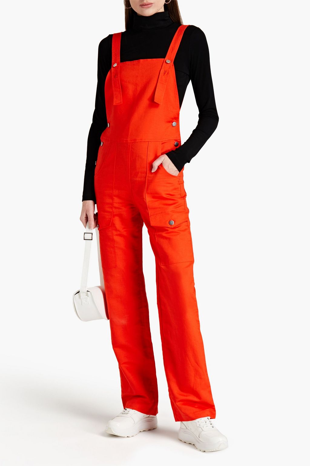 THE RANGE Linen and cotton-blend twill overalls