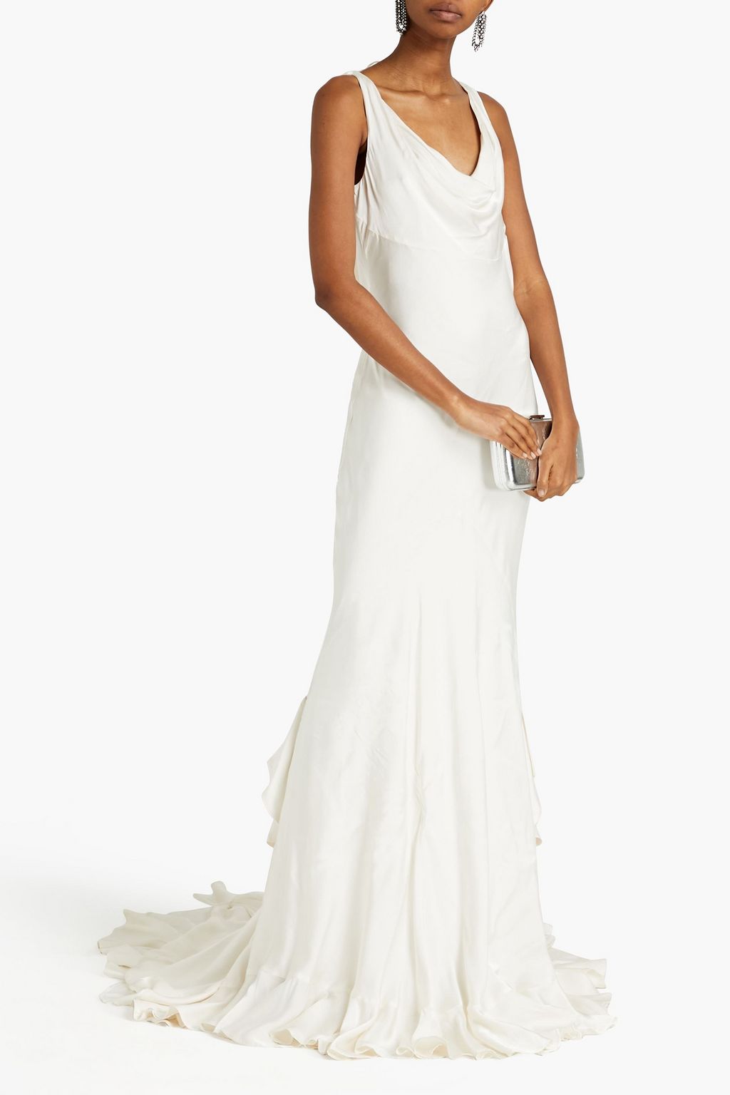 GHOST LONDON Draped satin gown | THE OUTNET