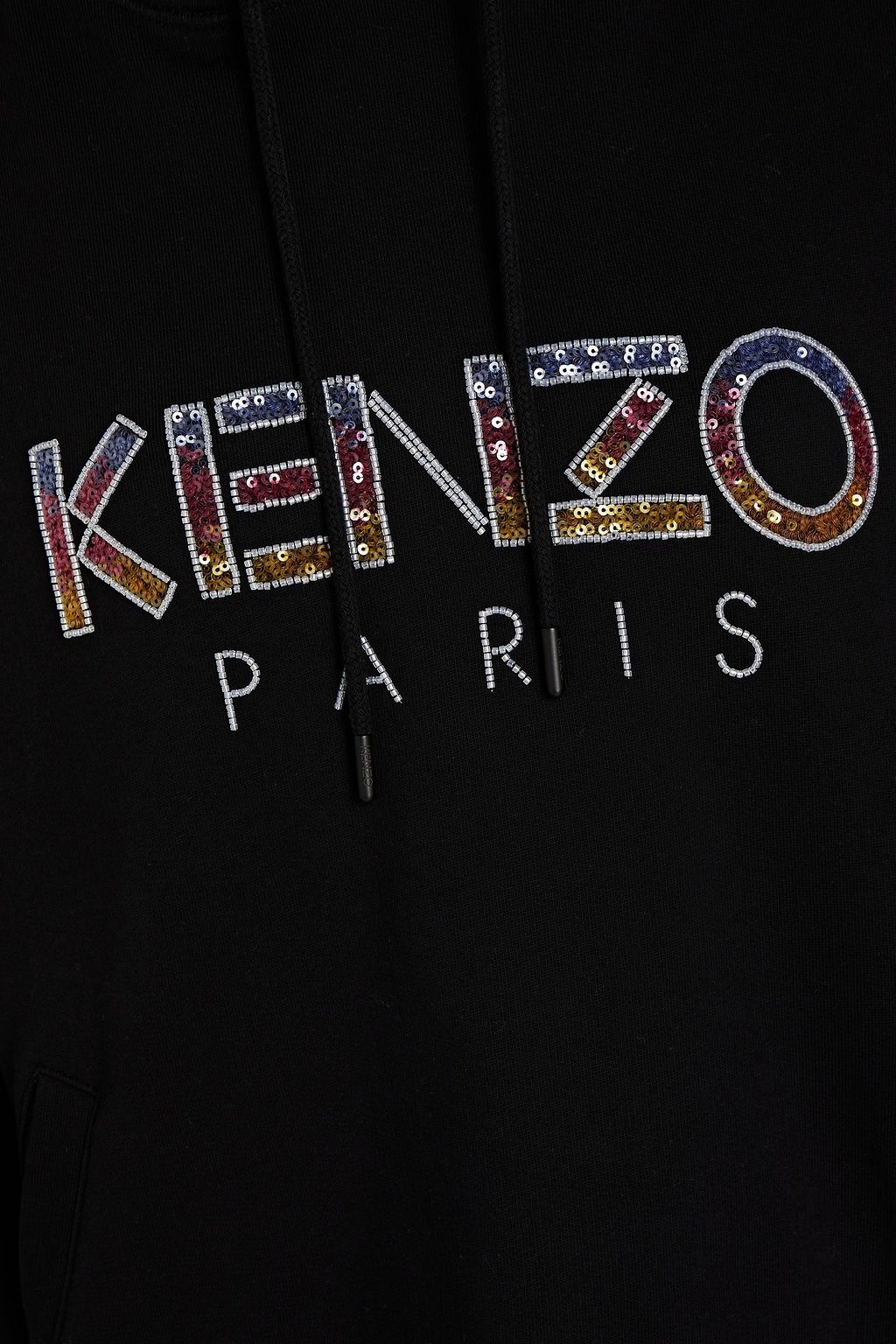 KENZO Embellished French cotton-terry hoodie